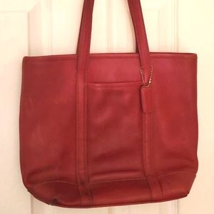 Red Coach tote bag
